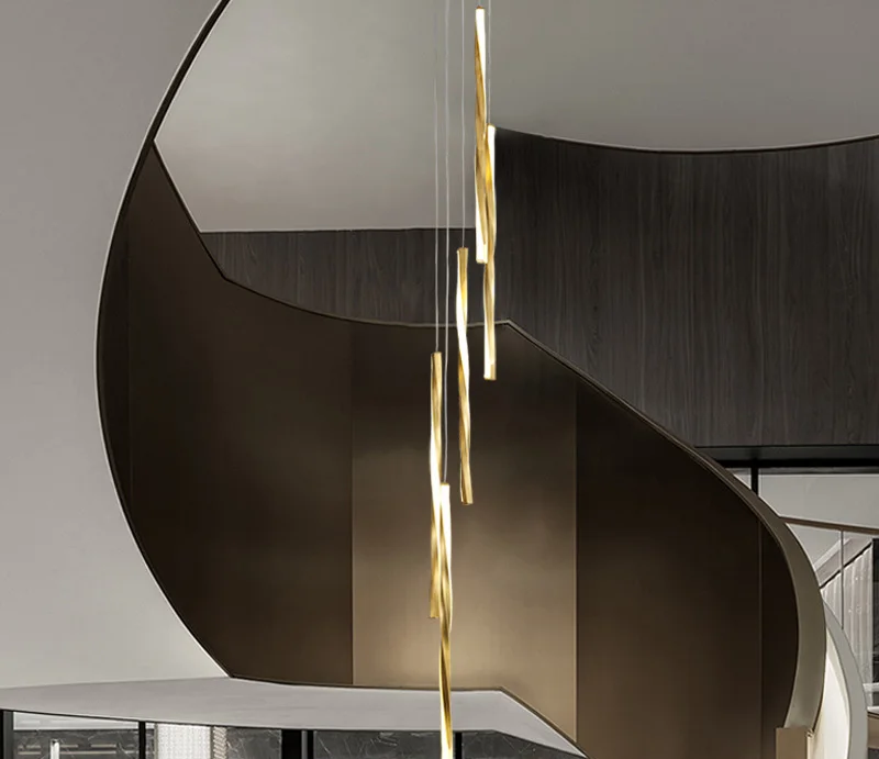 Hot selling Stair lights led chandelier modern creative dining chandelier simple 360 degree led pendant light