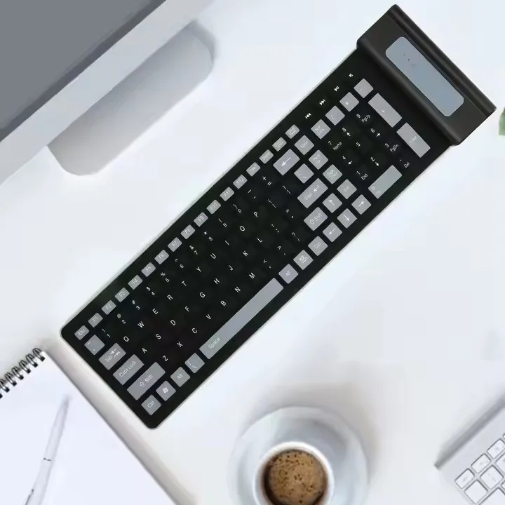 Wireless Portable Notebook and Travel Flexible Foldable and Rollup Keyboard Waterproof Dustproof Silicone Keyboard