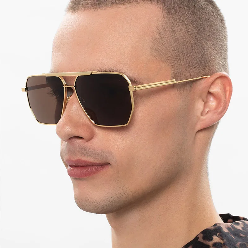 Retro Oversized Square Polarized Vintage Shades UV400 Classic Large Metal Sunglasses Retro Oversized Square Polarized Sunglasses For  main image 2