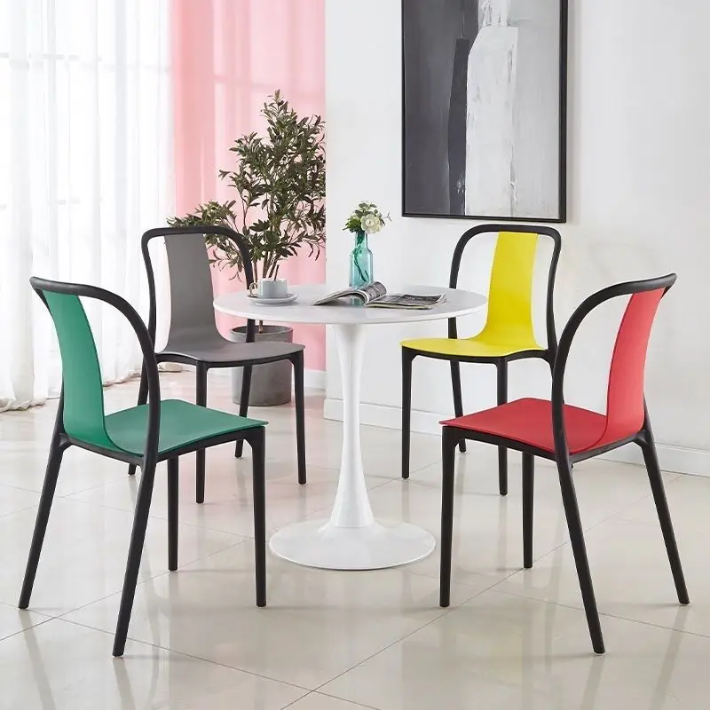 Modern Dining Chairs Set Of 4 Nordic Style White Plastic Chair For