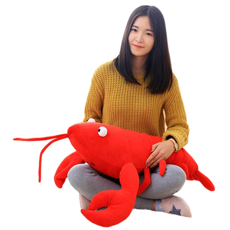 Factory Wholesale Soft Realistic Red Lobster Stuffed Animal Toy Cute Creature Plush for Kids Carnival Gifts