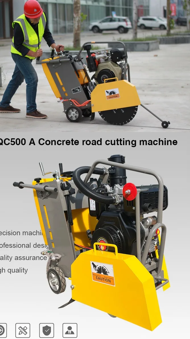 500mm Concrete Road Cutting Machine Diesel Engine Pavement Floor Road ...