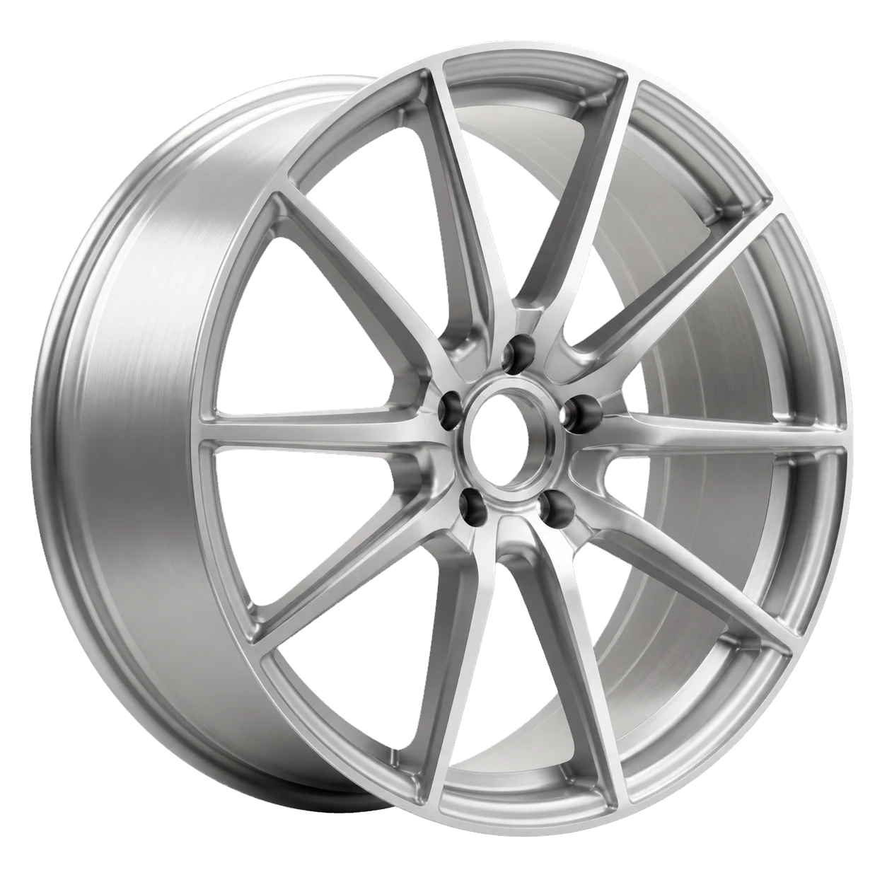 Silver multi-spoke forged aluminum wheel shown in a clean studio setting