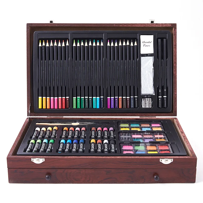 Bview Art Supplies Wooden Art Box 143 Piece Deluxe Art Set For For