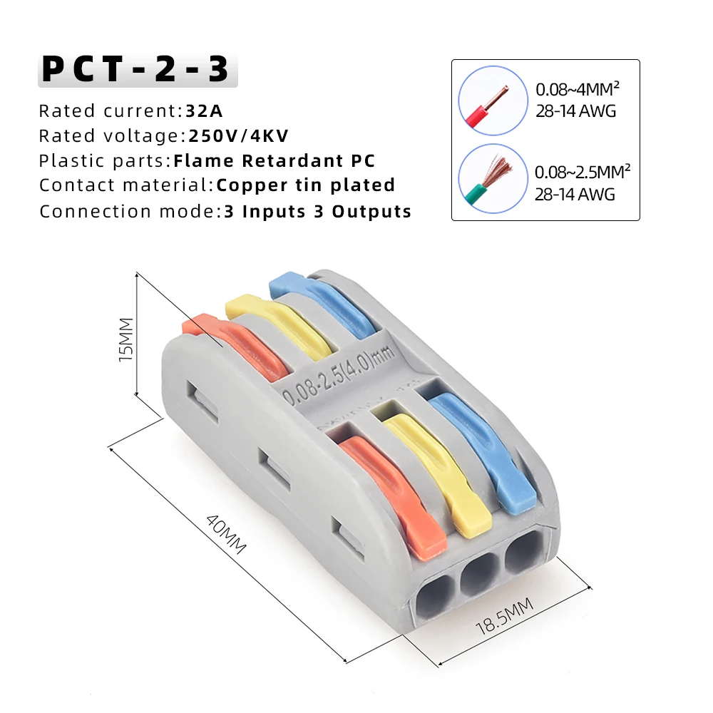 kejian direct factory wire in connectors CMK 412 wire push connector Wire terminal pin connector