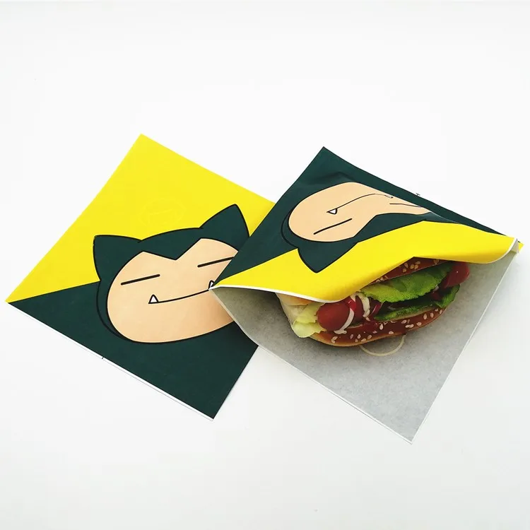 Custom wrapping paper food  paper bag greaseproof burger sleeve