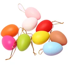 12pcs 6*4.2cm Easter Party Decoration Simulation Egg Plastic Easter Eggs Assorted Colorful Plastic Easter Basket Egg