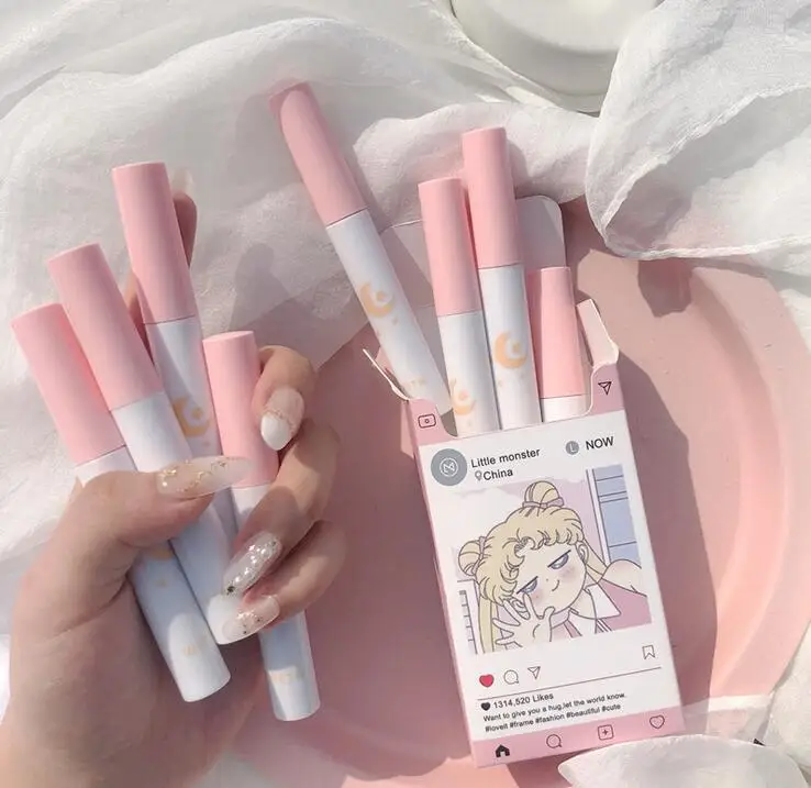 Beautiful Girl Lovely Matte Lipstick Tube Long-Lasting Natural Moisture 1  Box of 8 Pencil Mineral Makeup