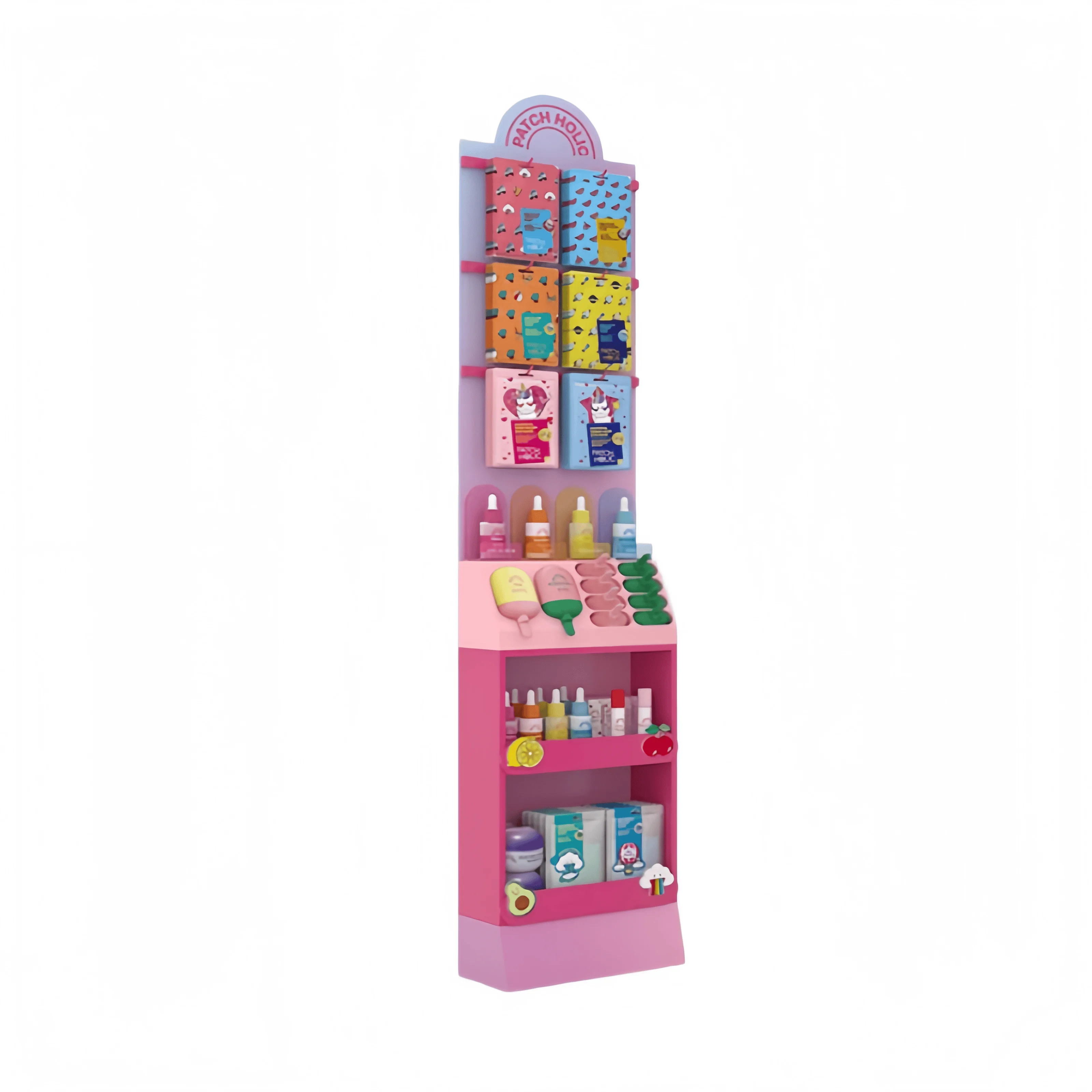 Apache Custom Cosmetics Acrylic Display Retail Store Perfume Eyelash Lipstick Makeup Display Rack Floor Cardboard Display Stand