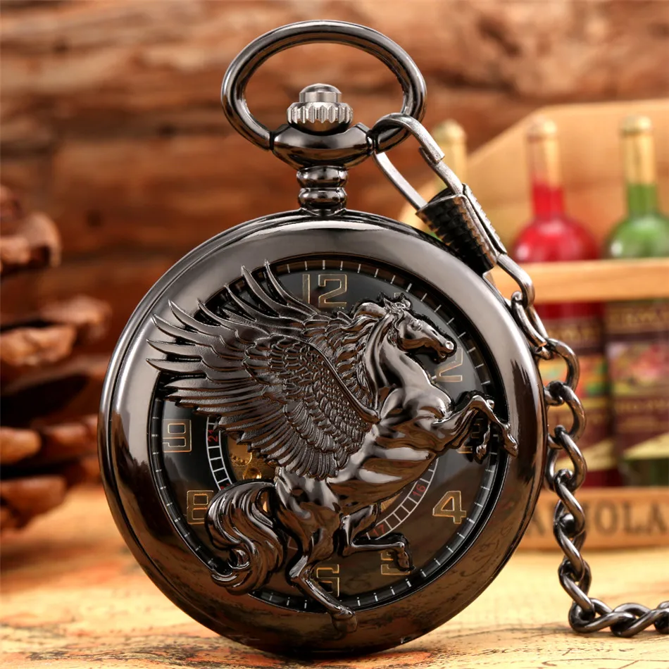 Orologio Da Taschino Steampunk Automatico Con Quadrante Aperto E Catena - P2080C