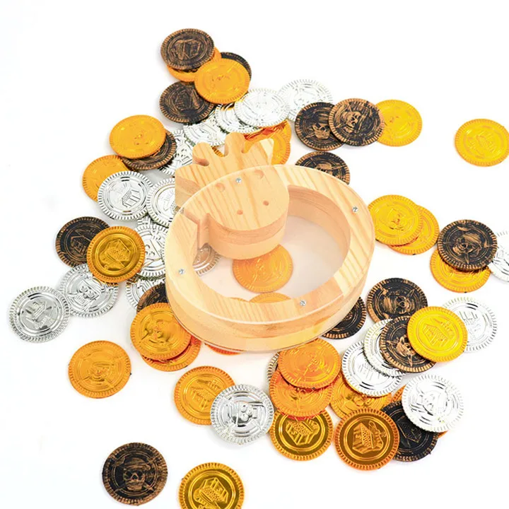 Персонализированная Милая корова Копилка сосновая древесина с кристаллом акриловая круглая форма