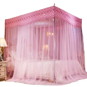 Hot Selling Adult  Products Cheap Polyester King Size Canopy Beds Mosquito Net for Double Queen King Size Bed