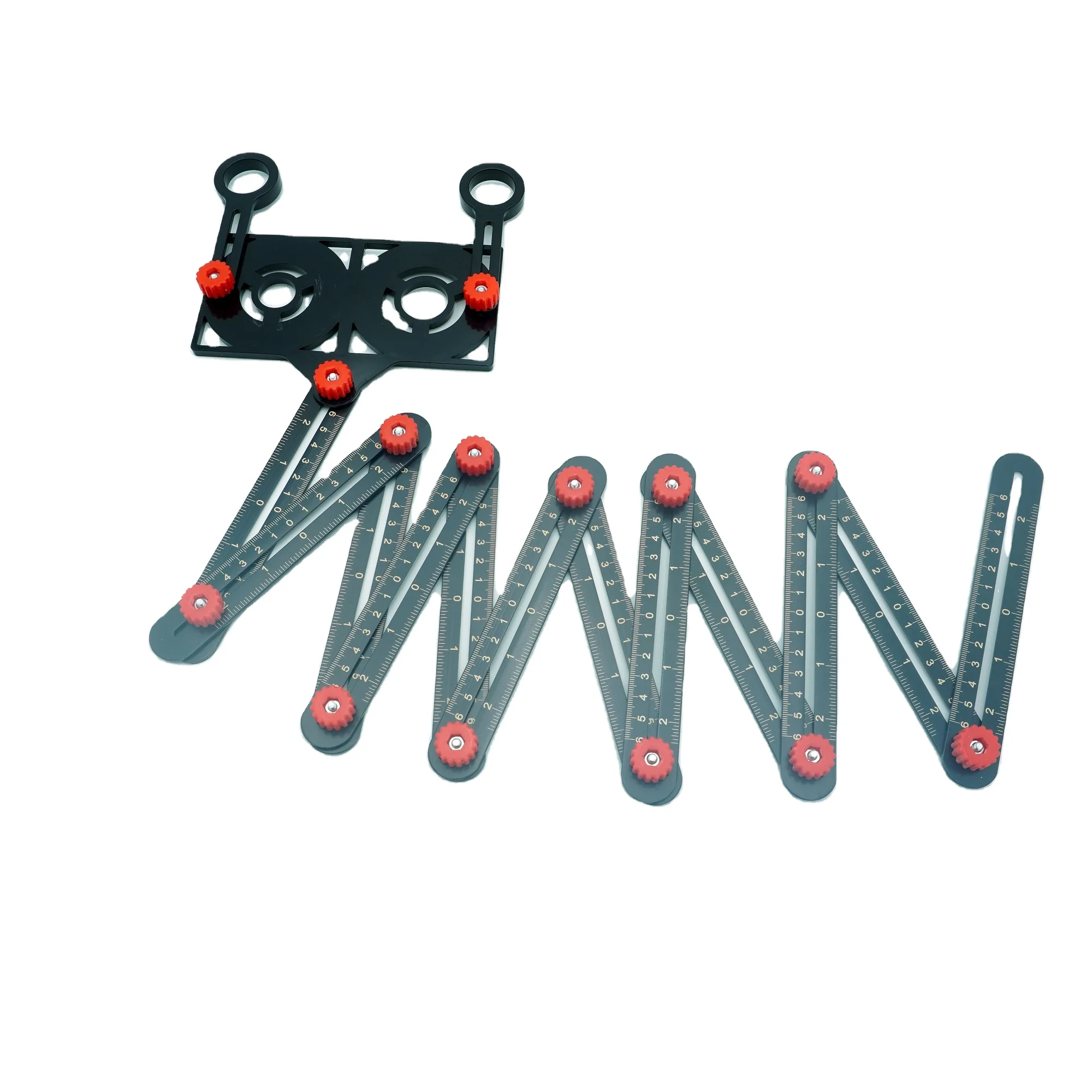 Aluminum Multi Functional Sided Angle Adjustable Tool Tile Measuring Tools 12 Folding Ruler