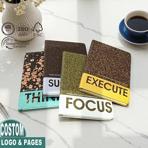 New Arrival A5 Custom logo Recycled Coffee Grounds Notebooks Original Design Journal Inspirational Planner Cork Hard Cover Diary