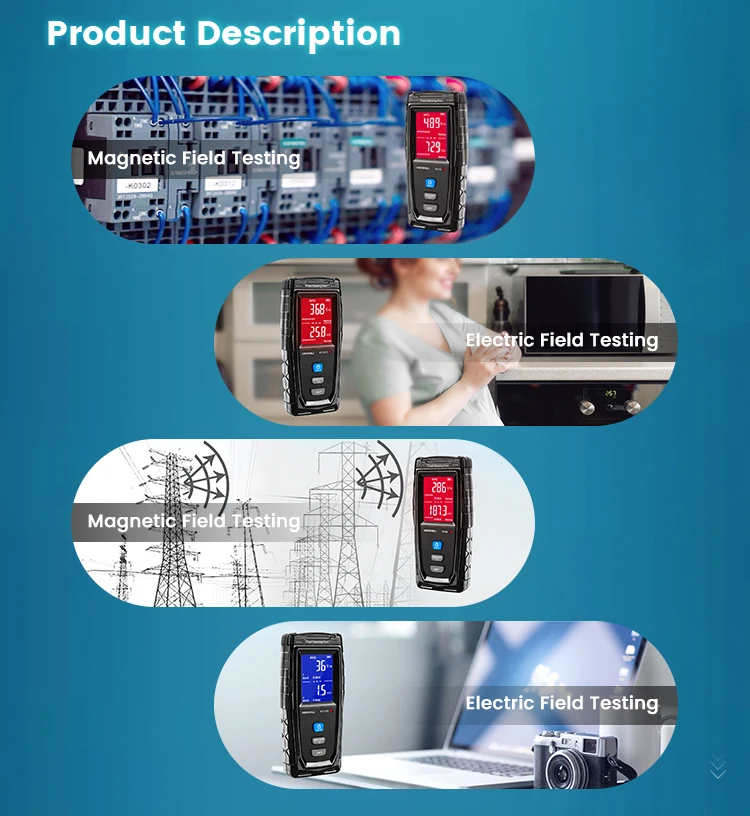 Rt100 Emf Meter,Rechargeable Digital Field Radiation