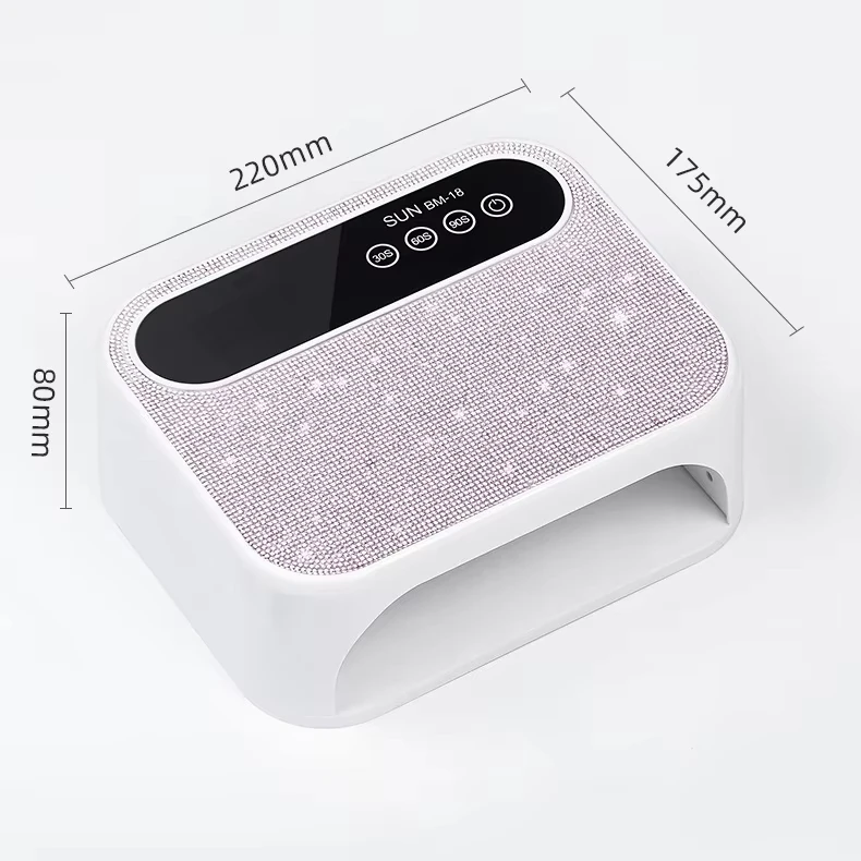 168W SUN BM-18 UV LED Nail Lamp with Diamond Rechargeable, Fast