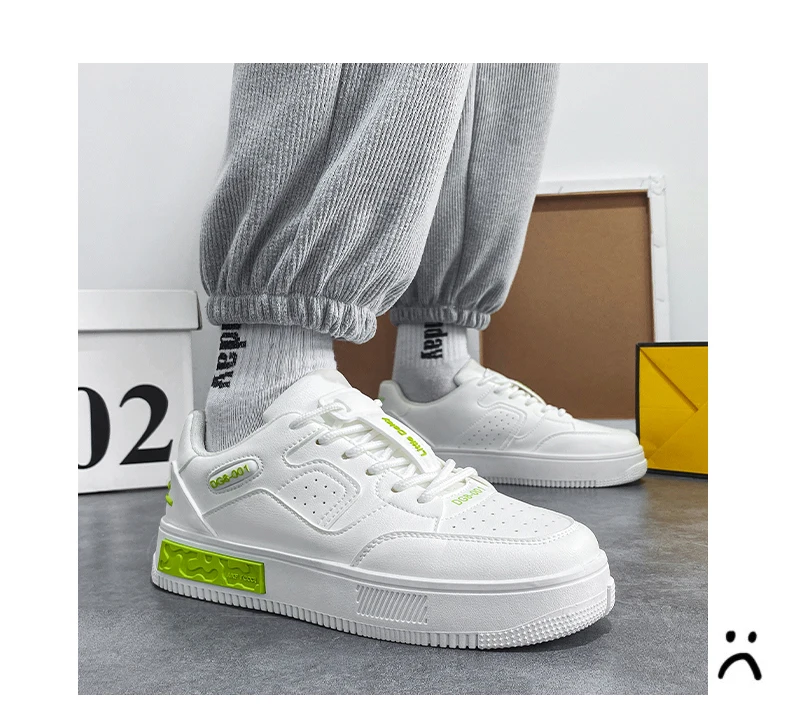 Bright green fashion style thick sole men shoes custom logo walking style sneaker good price men casual shoes