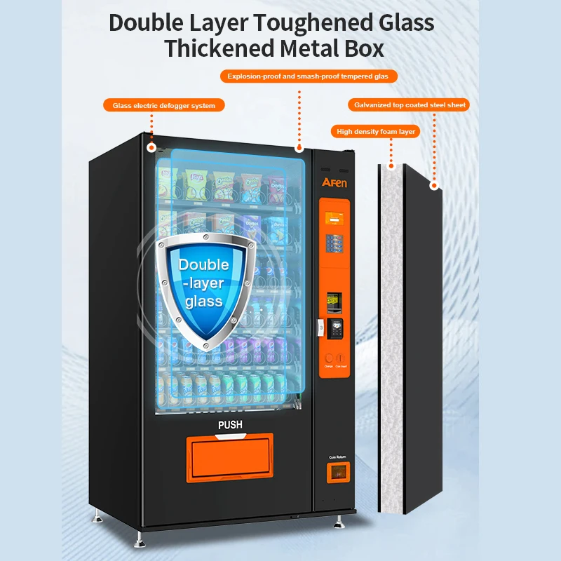 AFEN New Style Vending Machine Cash Payment Keyboard Drinks and Snack Vending Machine