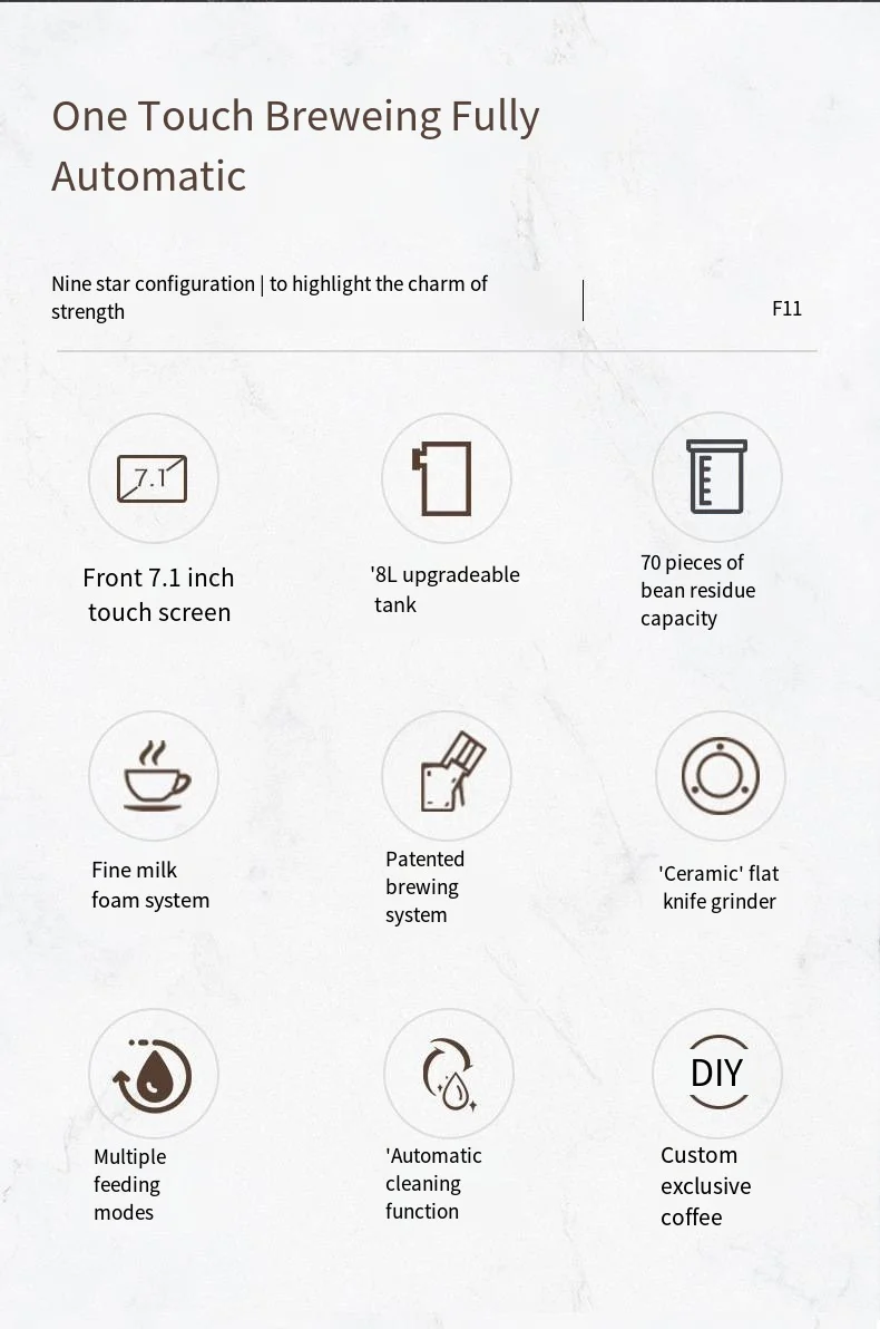 F11 Big Espresso Coffee Machine Bean To Cup Automatic Commercial Coffee