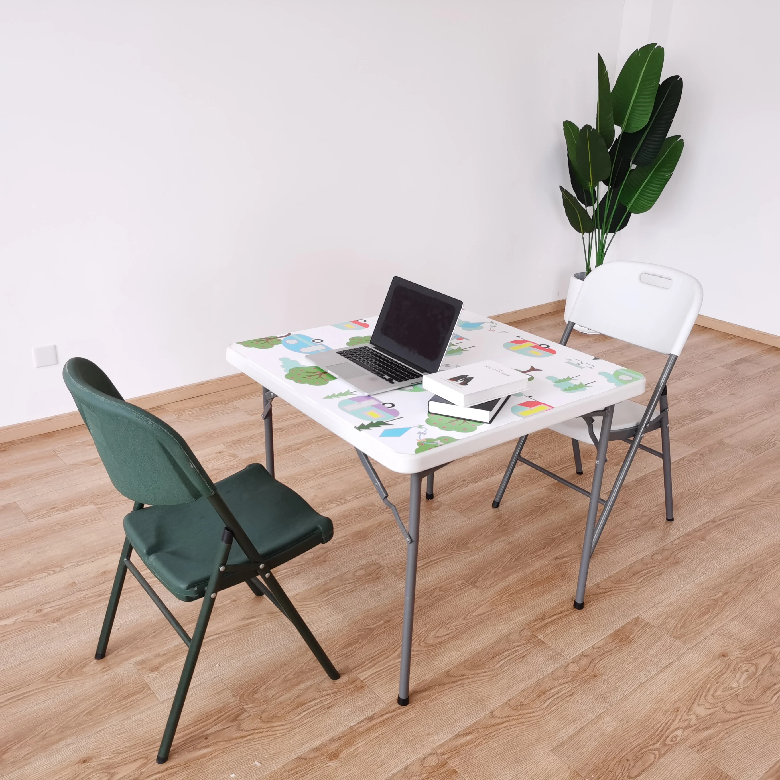 Лидер продаж на Amazon, Современный портативный квадратный пластиковый складной покерный стол