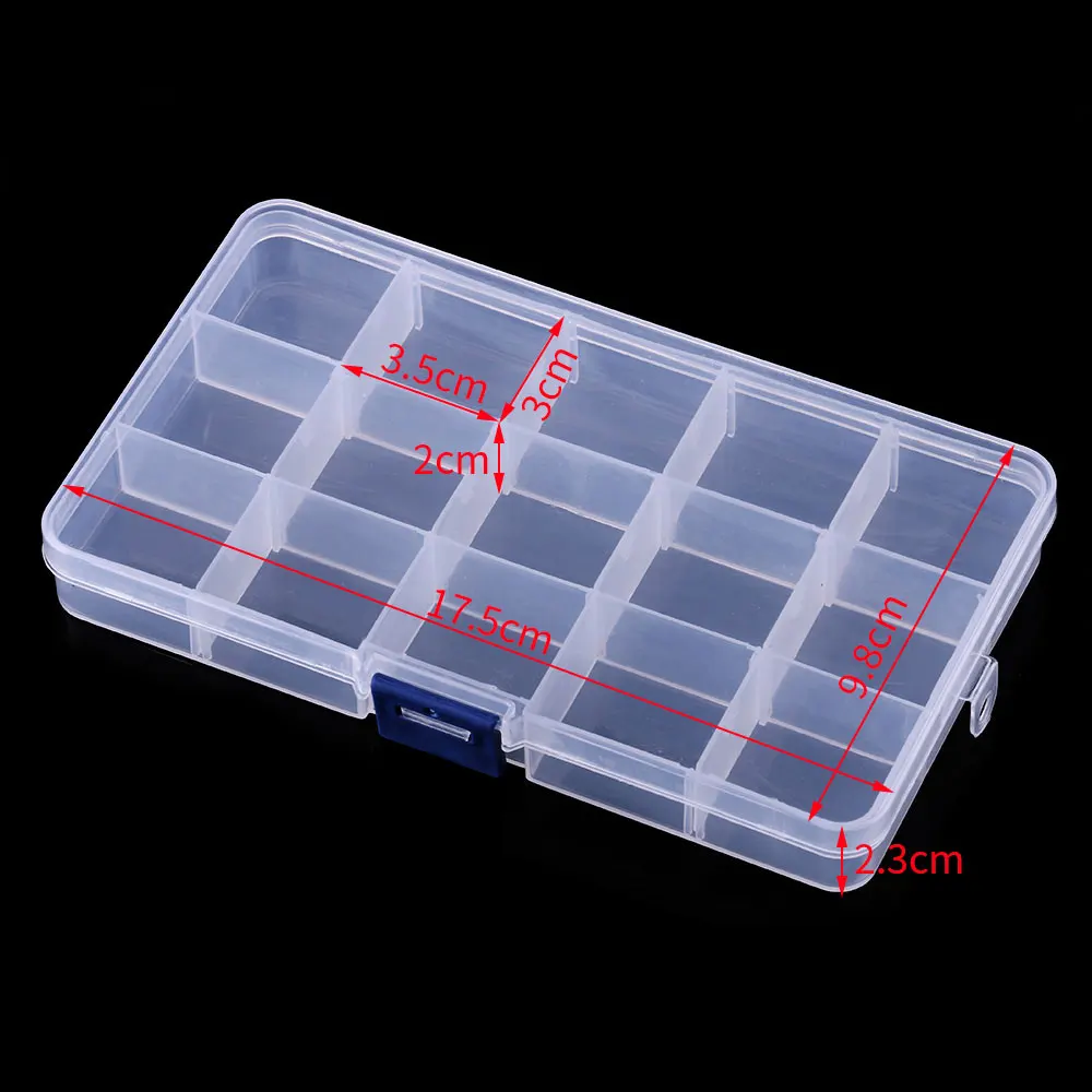NEWUP Hard Plastic 15 Storage Boxes Fishing Lure Box for Outdoor Fishing Sports Fishing Tackle Box