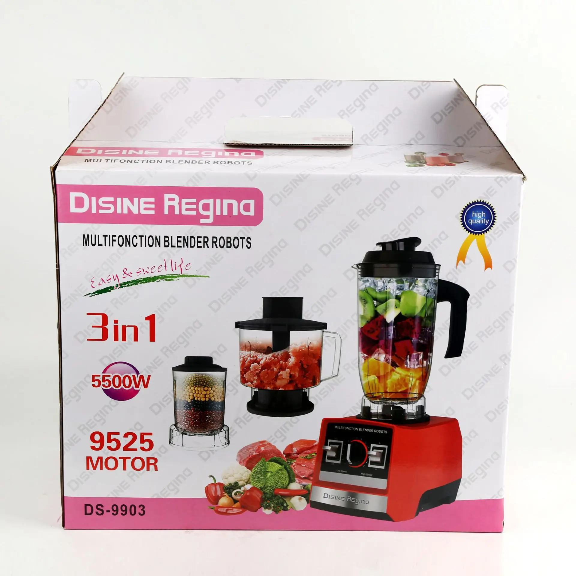 DESSINI REGINA 6800w Multifunction 3 in 1Mixer Grinder Ice Crush Smoothie Maker Blender Juicers Three Cup Smoothie Blender
