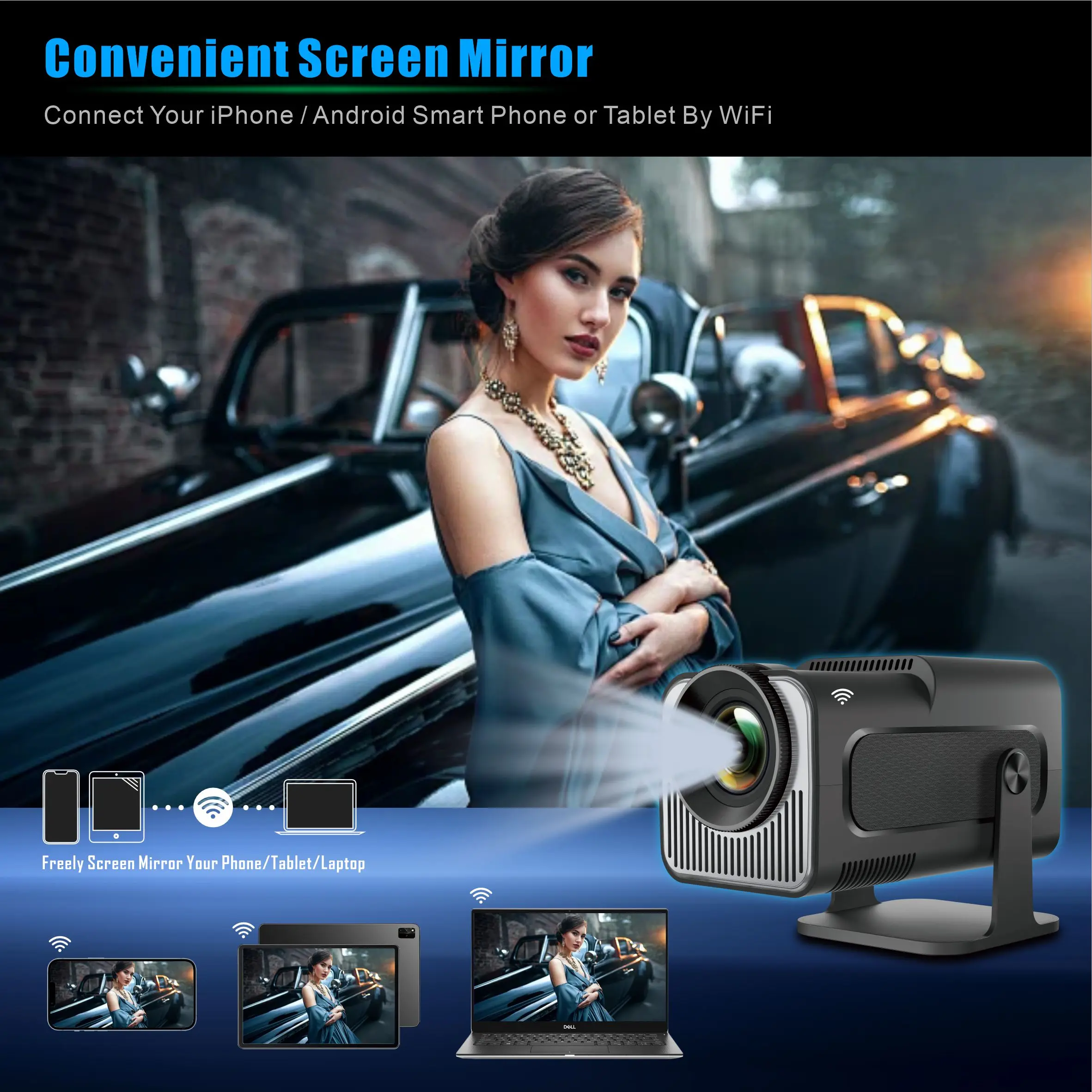 Portable LCD Projector D035 - 4K Entertainment All-in-one