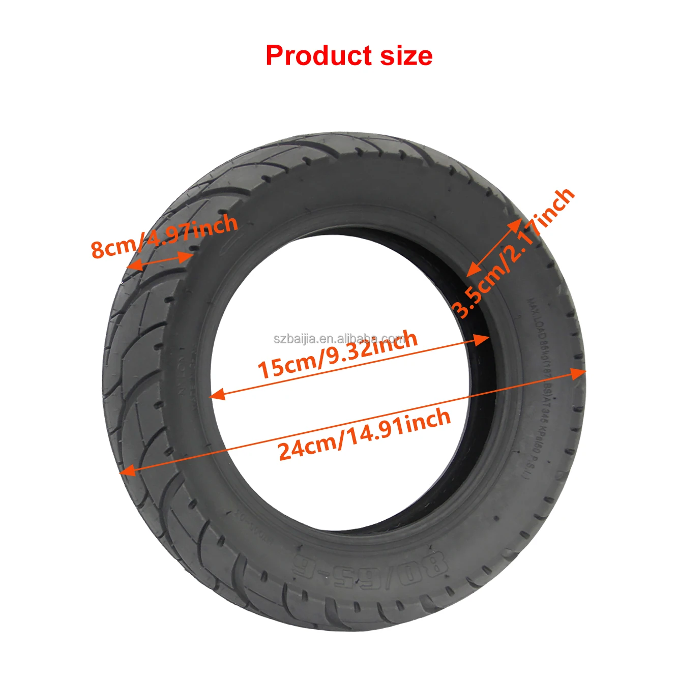 80/65-6 Road 10 Inch scooter Tire Thicken Widen Inflatable Tyre Zero 10x Mantis Pneumatic for 10X3.0 Electric Scooter parts