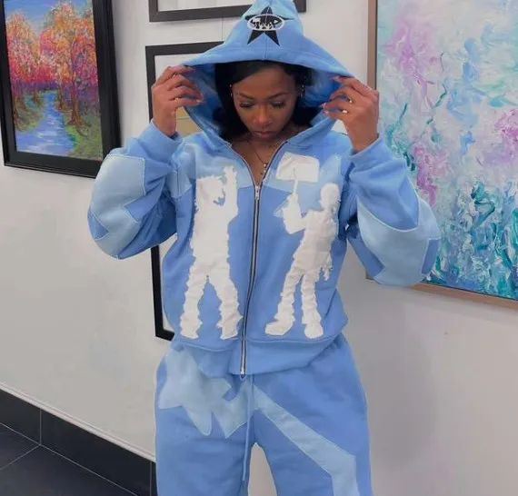 Lサイズ HYS GIRL 　Y2K　HOODIE フーディ　パーカー Y2K hip hop boy illustration print hoodie ユニセックス男女兼用