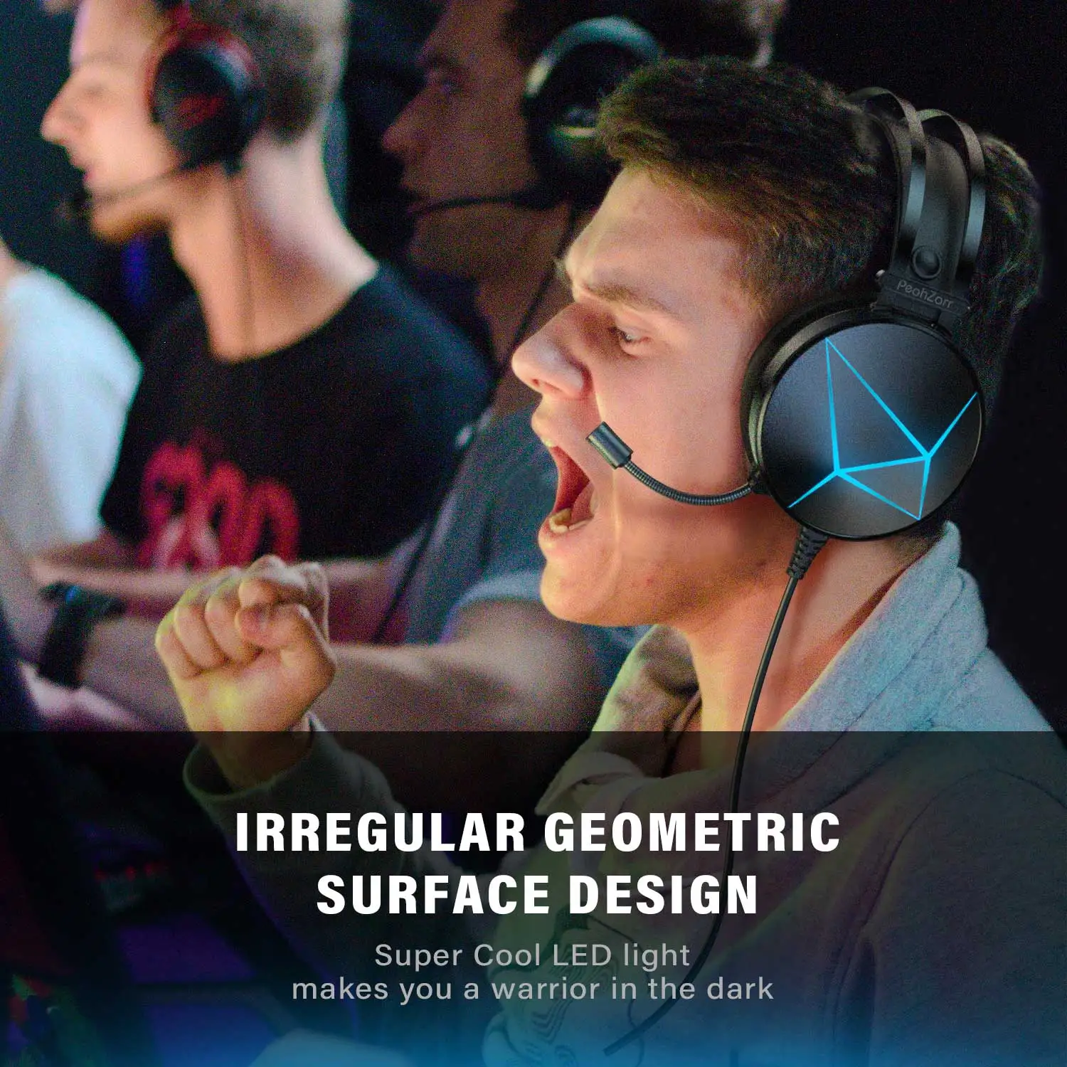 Headset Gamer Rgb Lampu Usb Musik 