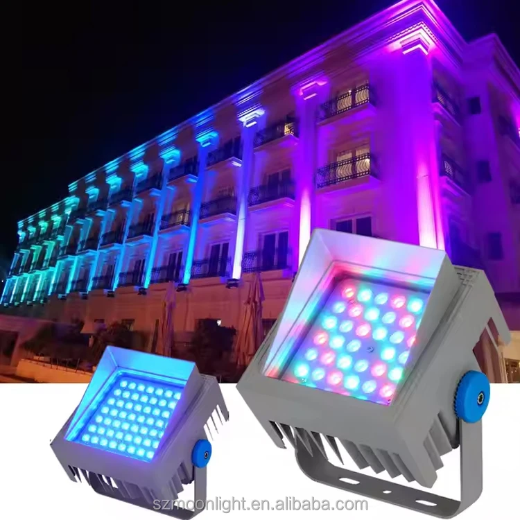Full Color Waterproof Exterior Wall Floodlight 36w Colorful Tree Light Decoration RGB Outdoor Garden Landscape Spotlight