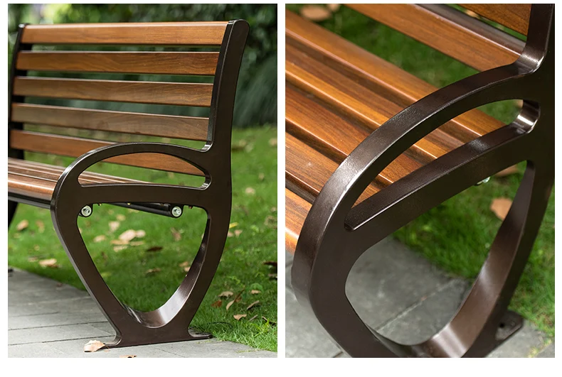 kirsite manufacturing Cast aluminum outdoor bench chairs courtyard square outdoor leisure chairs backrest bench chairs factory