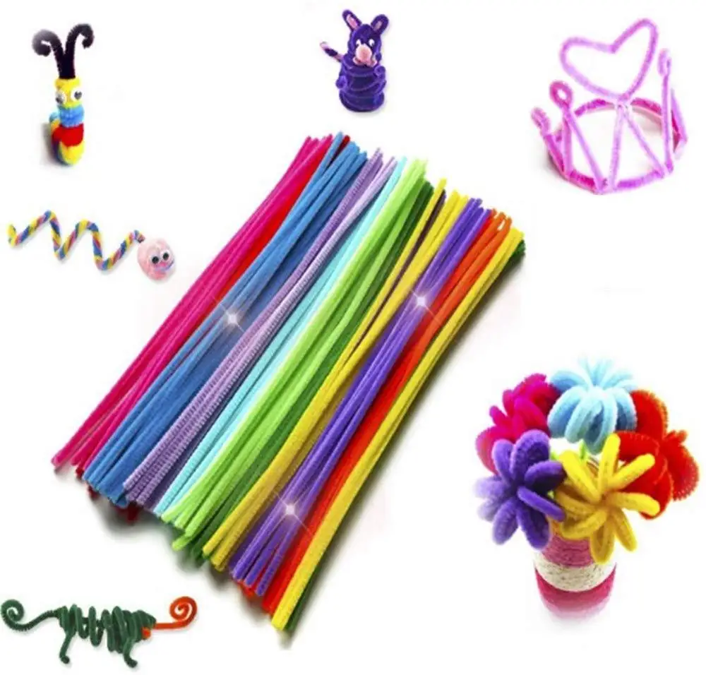 
Детская Развивающая игрушка «сделай сам», одноцветные стебли синели, красочные ремесленные трубки, чистящие стебли синели для творчества 