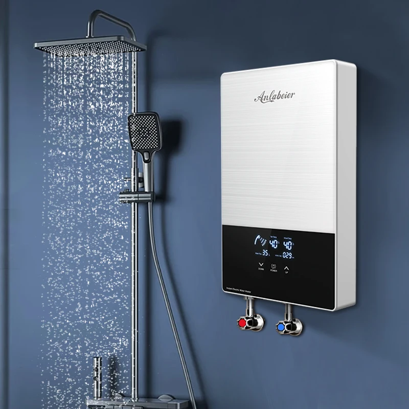 Warmwaterverwarmer, 30-55 graden Celsius, elektrische boiler, met badkamer, douche-kit, boiler, 6,5 kW, 220 V, voor badkamer, keuken