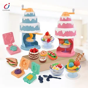 Chengji Kids Educational Cake Color Mud Ice Cream Making Machine Play Dough Toy Simulation Dessert Diy Clay Kit