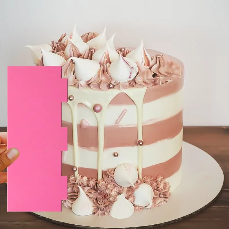 20 Patterns Frosting Cream Stripe Edge Comb Large Baking Tools Multicolor Acrylic Cake Smoother Scrapers