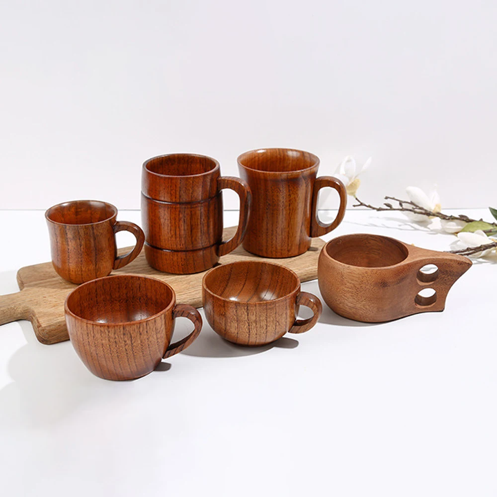 Чашки из массива дерева в японском стиле для ресторанов