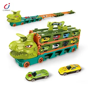 Chengji Hot Selling Folding Catapult Car Toy Storage Transporter Truck Toy Dinosaur Ejection Deformation Car