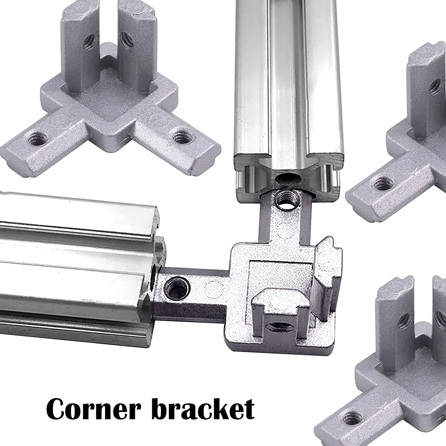 thumbnail image 2 of Global T Slot 2020 Aluminum Profile L-Shape Corner Connector Joint Bracket 2020 Series Slot 6mm... 2 of 11