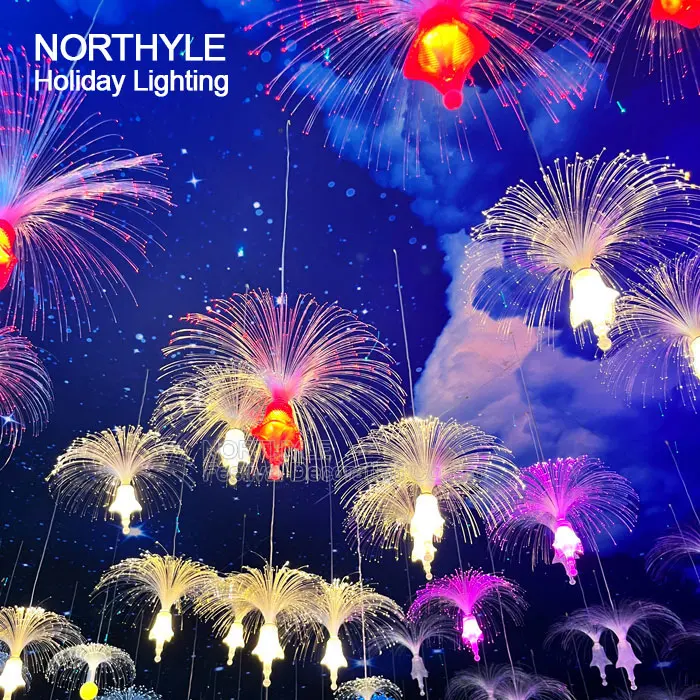 Solar Waterproof Fiber Optic Jellyfish Led Lights Hanging Jellyfish ...