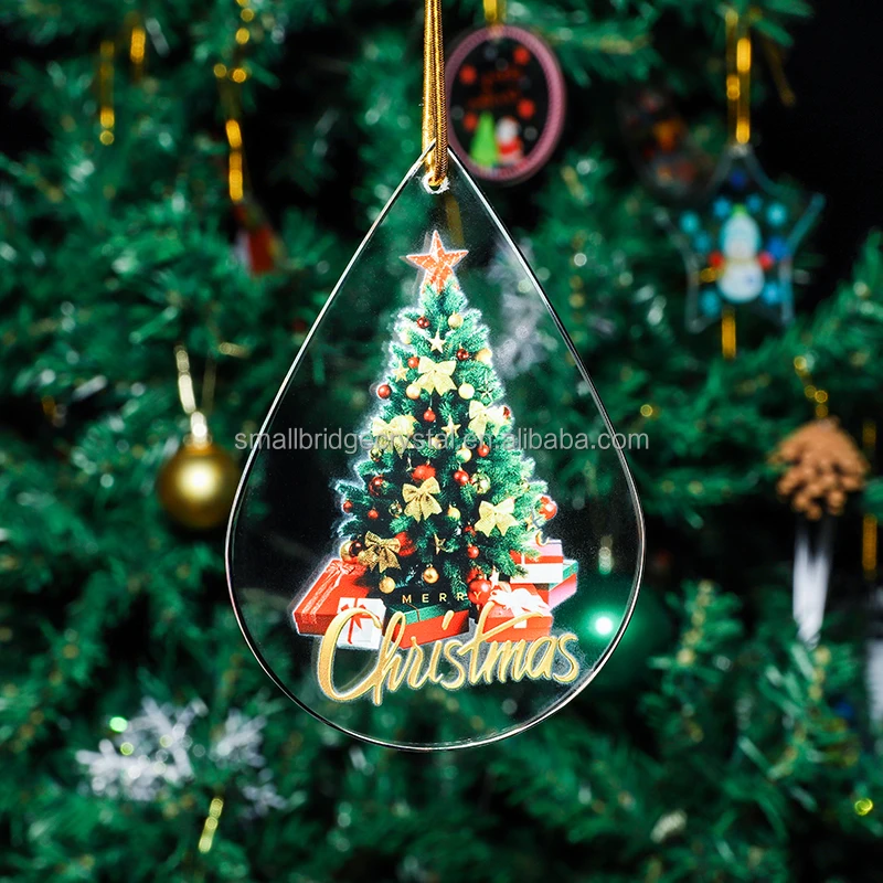 Xmas Tree Decoration Crystal Pendants Shinning Crystals personalized Glass Pendant manufacture