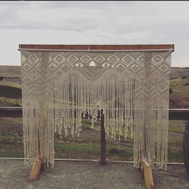 Wholesale Modern Large Macrame Wall Hanging for Wedding Party Event Decoration Window Curtain Ornaments Indoor Outdoor Decor