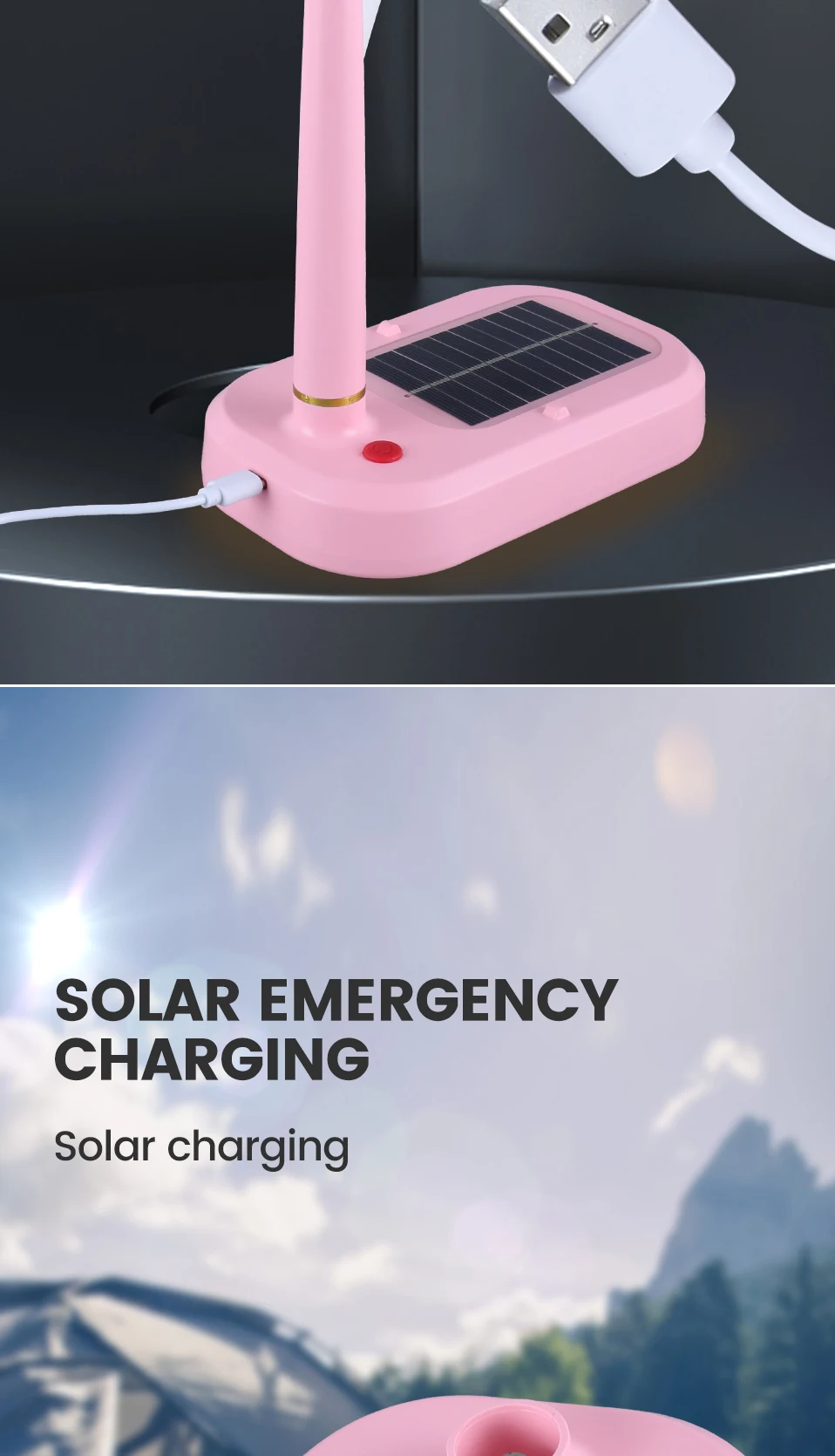 NEW Nordic Design Solar Powered Fan Light USB Rechargeable Emergency Led Night Lights New Modern Led Table Lamp for Study