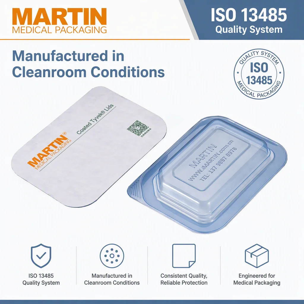Medical Tyvek Lidstock ISO 13485 Certified Customizable Sizes Peelable Coating 4-Color Printing