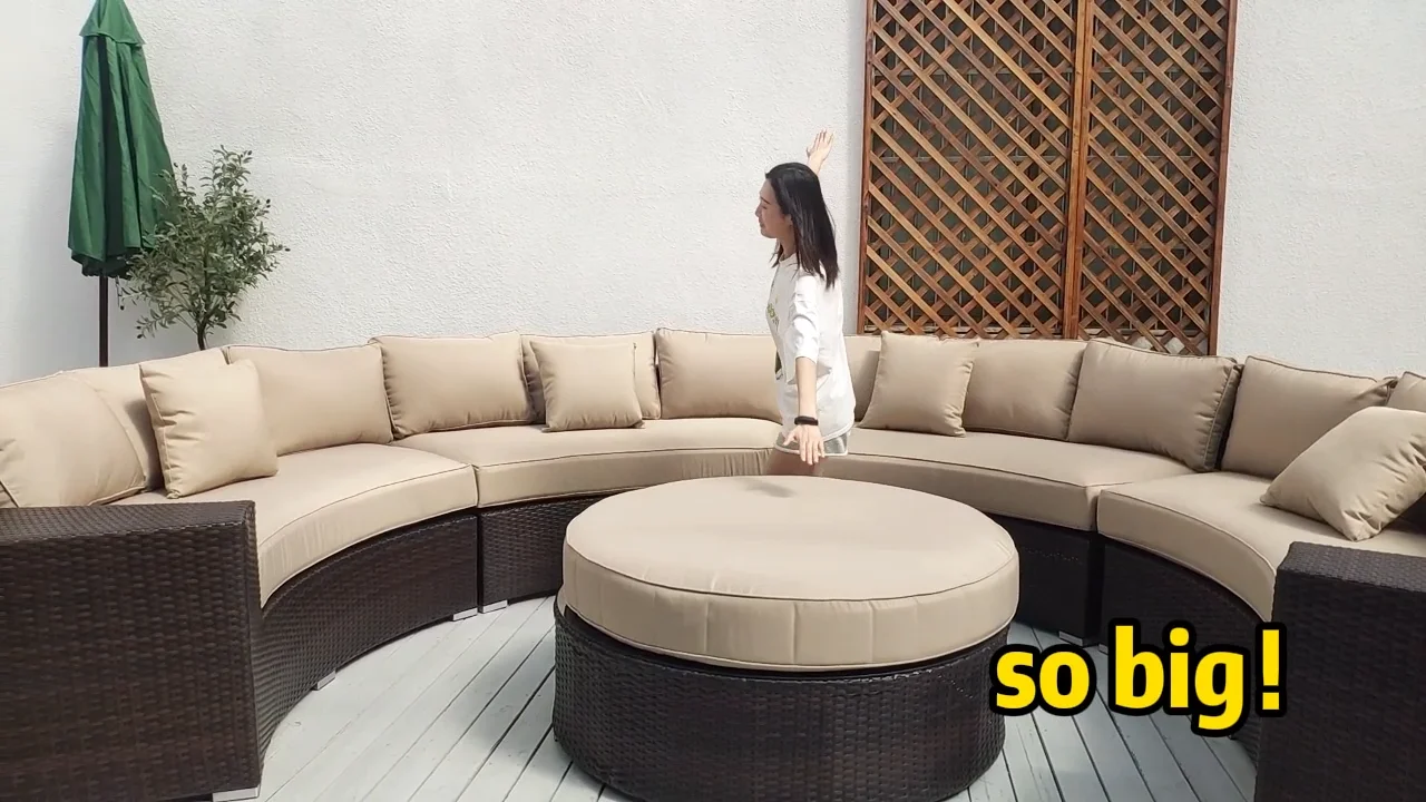 Bhr Rattan Outdoor Home Bar Lounge Bed Lounge Sofa With Glass Top Round