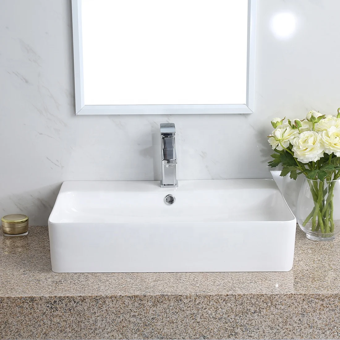 Pattern Wash Basin Surface Countertop Sunken Rectangular Countertop Basin Bathroom Basins Bathroom Sink