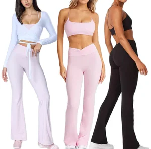 Quick Dry Yoga Set for Women Trendy Custom Logo Sportswear Breathable Naked Feeling Fitness Workout Clothing