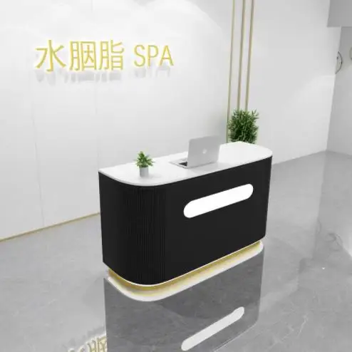 Modern design custom logo office counter luxury office desk table front desk  business clinic salon small reception desk - AliExpress