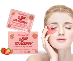Private Label Strawberry Eye Mask Repairing Reduce Wrinkle Pink Collagen Eye Mask