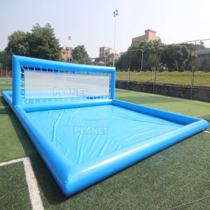 Commercial Hot Summer Blue Adults Inflatable Water Volleyball Court Pool Sport Game For Sale